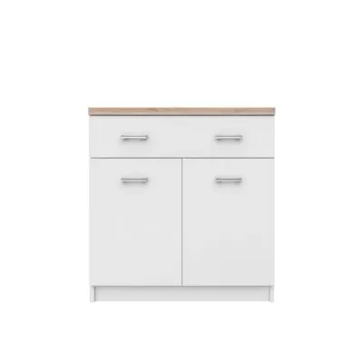 Comoda TOP MIX, 2 usi, 1 sertar, alb, 80x33x85 cm