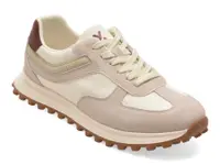 Pantofi sport GRYXX albi, 58271, din material textil si piele naturala