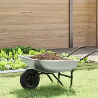 vidaXL Înlocuire tavă pentru roabă Argintiu 80 x 60 x 25 cm
