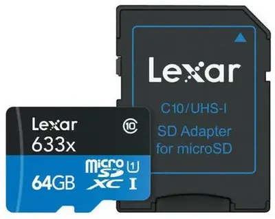 Card de memorie Lexar - microSDXC, 64GB, Class 10, UHS-I, albastru