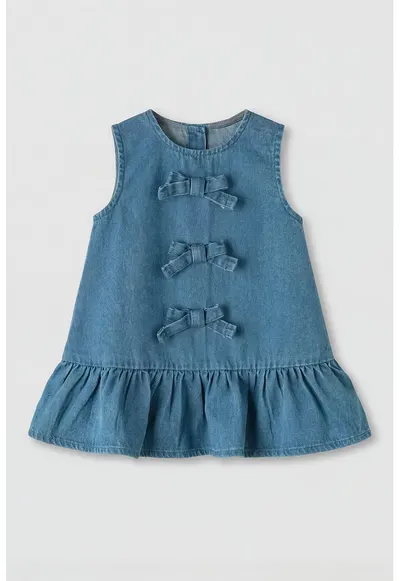 Rochie de bumbac - Albastru paun