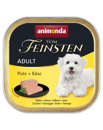 ANIMONDA Vom Feinsten Adult hrană umedă tip pate pentru câini cu curcan și brânză 150 g