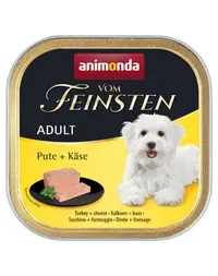 ANIMONDA Vom Feinsten Adult hrană umedă tip pate pentru câini cu curcan și brânză 150 g