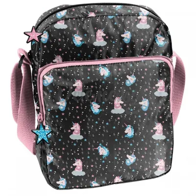 Geantă de umăr pentru copii Paso Unicorn - negru
