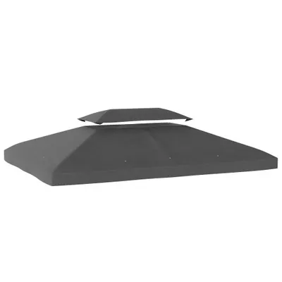 Outsunny Prelată de schimb 4x3 m cu acoperiș dublu Orificii de scurgere și protecție UV Doar prelată NU include cadru Gri închis | Aosom Romania