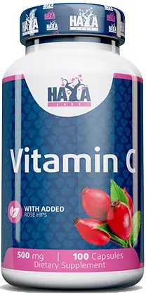 Vitamin C with Rose Hips, 500 mg, 100 capsule, Haya Labs