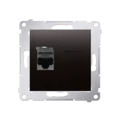 Priza calculator ecranata, RJ45 cat6, cu protectie anti-praf, antracit metalic
