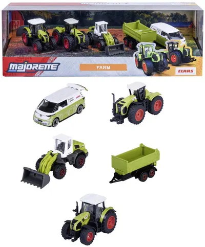 Mașinuțe metalice Majorette - Farm, Tractoare, 5 buc