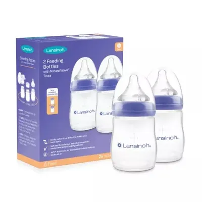 Biberon cu tetina Naturalwave, 2 x 160ml, Lansinoh
