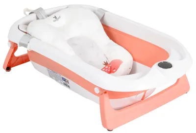 Set pliabil pentru baie pentru bebeluși Cangaroo - Balena, roz