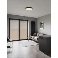 Plafoniera PAULINE Nisipiu Negru Aluminiu & Sticla clara LED 48W 230V 4010Lm 3000K IP20 Triac Dimabil