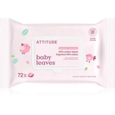 Attitude Baby Leaves Water Wipes Șervețele umede fara parfum 72 buc