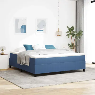 vidaXL Pat cu arcuri Albastru și Alb 180 x 200 cm