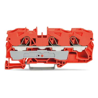 3-conductor through terminal block; 10 mm²; suitable for Ex e II applications; side and center marking; for DIN-rail 35 x 15 and 35 x 7.5; Push-in CAGE CLAMP®; 10,00 mm²; orange