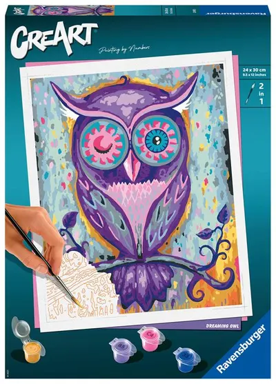 Set de pictură Ravensburger CreArt - Bufnița visătoare