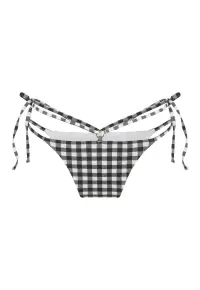 Slip brazilian cu bretele decorative 31381 - Alb/Negru