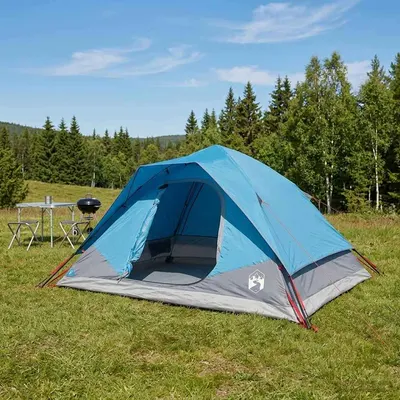 vidaXL Cort Instant albastru 305 x 215 x 140 cm Poliester și oțel