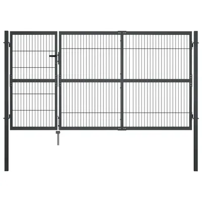 Gossi poarta de gradina cu stalpi, antracit, 350 x 140 cm, otel