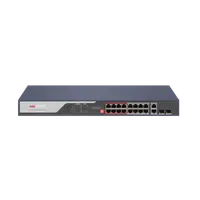 16 Port Fast Ethernet Unmanaged POE Switch Hikvision DS-3E0318P-E(C) Intelligent PoE management. Up to 300 m long range PoE tran