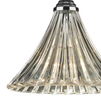 Lampa suspendata Ardeche 1 Light Fluted Glass Pendant Polished Chrome