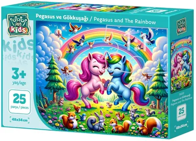 Puzzle pentru copii Art Puzzle din 25 piese XXL - Unicorni sub curcubeu