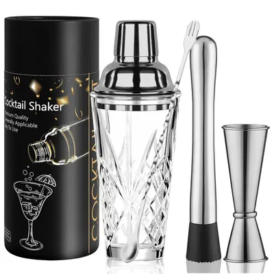 Set de cocktailuri Morello, 9 piese, shaker din sticlă