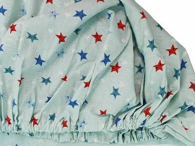 Cearceaf Stelute somnoroase KidsDecor cu elastic din bumbac 60 x 120 cm