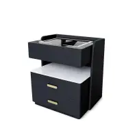 Noptieră inteligentă cu încărcare wireless 15W, iluminare LED cu 3 culori, seif integrat și lumină de noapte cu senzor