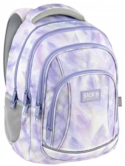 Ghiozdan școlar BackUp 8 A - Pastel Feathers,cu 4 compartimente