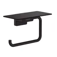 Suport hartie igienica cu polita, culoare negru mat Hansgrohe AddStoris 41772670