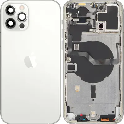 Capac Baterie Apple iPhone 12 Pro Max, Cu Carcasa Mijloc, Argintiu, Swap