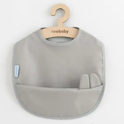 Baveta lavabila, New Baby, 35x45 cm, Grey