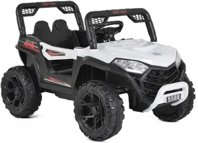 Mașinuță electrică jeep Moni - 5588 Fast utv, alb