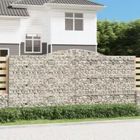 vidaXL Coșuri gabion arcuite 5 buc, 400x50x180/200 cm, fier galvanizat
