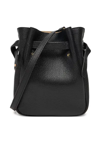 Geanta dama Romy Small - piele naturala - neagra