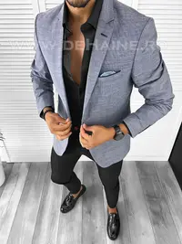 Sacou barbati batal slim fit albastru B8281 P18-2.2