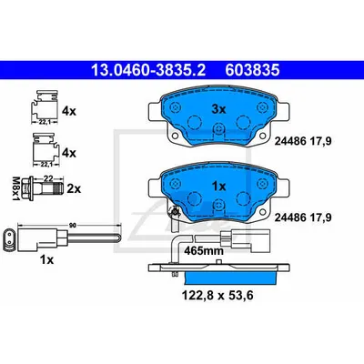 Set placute frana, frana disc ATE 13.0460-3835.2