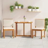 Set de 2 scaune de gradina fara brate, cu perne, din lemn solid de acacia, marca Gossi