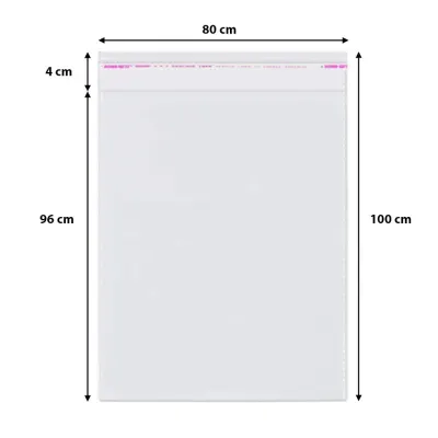 Pungi cu clapetă adezivă - lungimi între 45 și 100cm (set 100 buc) - 80x100cm
