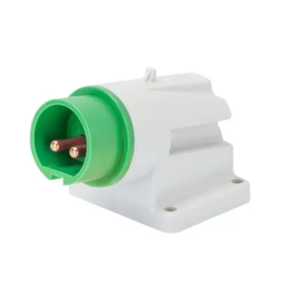 Stecher fisa industriala fixa 90° - IP44 - 2P 32A 20-25V and 40-50V 50-60HZ - GREEN - 4H - Strangere cu surub