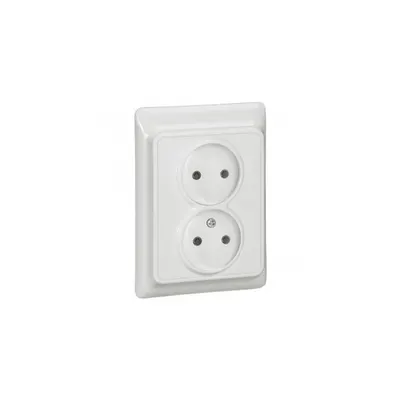 2 x 2P priza Kaptika - flush mounting - 16 A 250 V~ - alb
