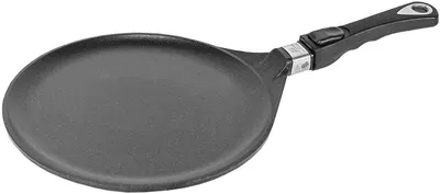 Tigaie pentru clătite cu mâner mobil AMT - Gastroguss, 28 cm, negru