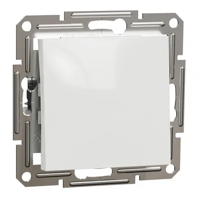 Buton cu revenire , 10A alb Asfora, montaj in doza rotunda - fara placa ornament