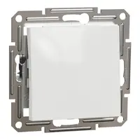 Buton cu revenire , 10A alb Asfora, montaj in doza rotunda - fara placa ornament