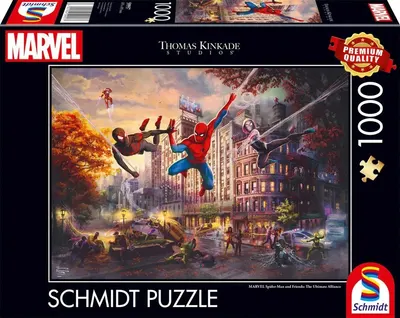 Puzzle Schmidt din 1000 piese - Omul Păianjen și prietenii