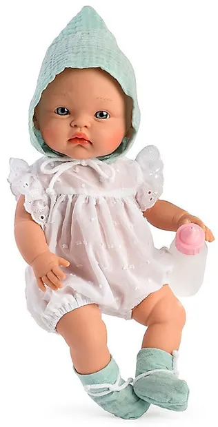 Papusa Asi - Baby Alex, cu body alb si broderie, 36 cm