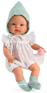 Papusa Asi - Baby Alex, cu body alb si broderie, 36 cm