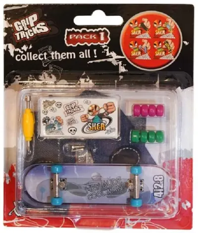 Jucarie pentru degete Grip&Trick - Skateboard, albastra