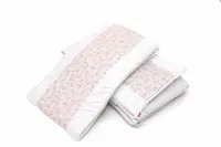 Set protectii patut din bumbac KidsDecor Pink Ducks 63x127 cm