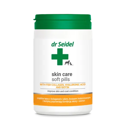 Supliment dermatologic pentru câini și pisici cu piele sensibilă sau blană ternă Dr Seidel Skin Care Softpills